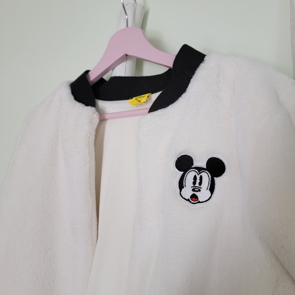 Disney Mickey Mouse Faux Fur Bomber Jacket - Picture 2 of 8